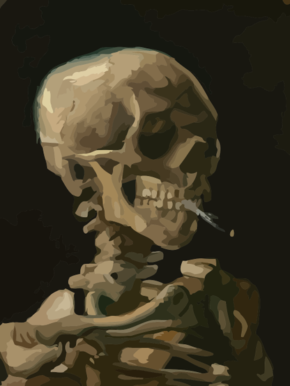 Head of a Skeleton with a Burning Cigarette - Van Gogh