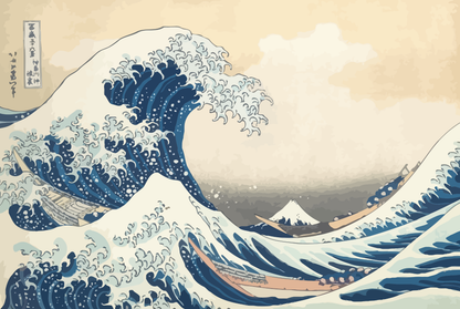 Tsunami by Katsushika Hokusai